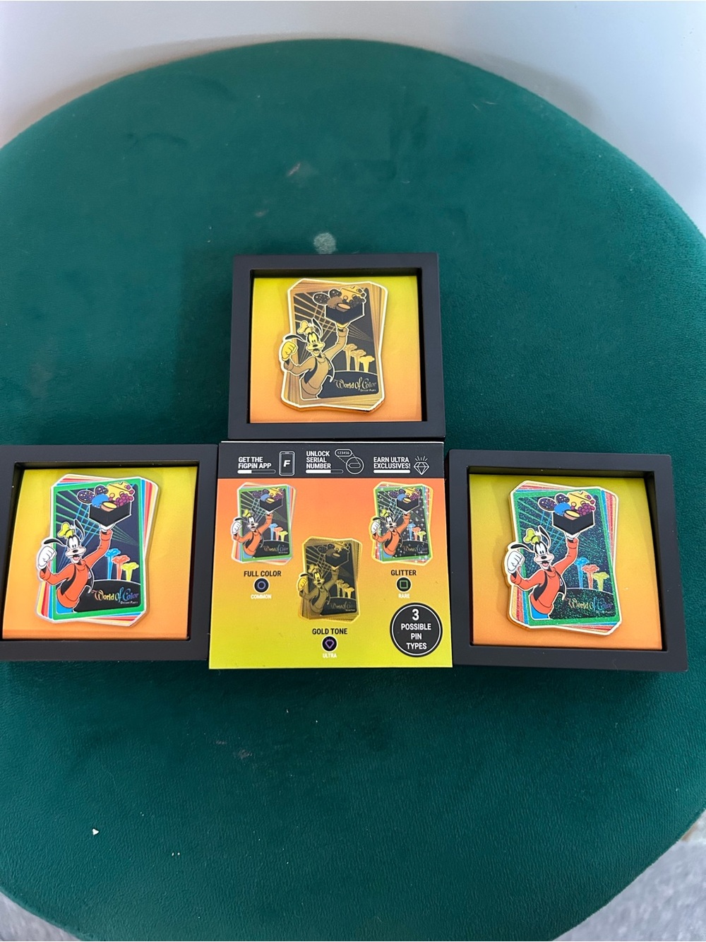 Disneyland World Of Color Figpin DCA Goofy Disney Pin FULL SET Ultra/Rare/Common - Picture 2 of 7